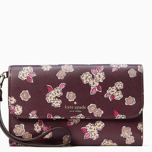 Kate Spade Women Large Continental Wallet Deep Berry Multi, NWT